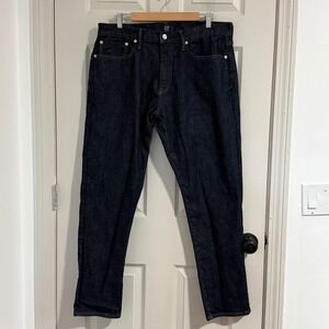 GAP Athletic Jeans Mens 36x30 Blue Dark Wash Denim Cotton Stretch Casual